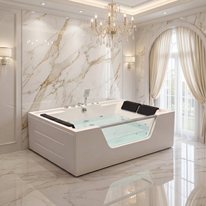 Baignoire Spa Jacuzzi <span class=keywords><strong>de</strong></span> Luxe Autoportante en Acrylique pour 2 Personnes avec Massage par Ondes, Neuve, Blanche, Moderne, pour <span class=keywords><strong>Salle</strong></span> <span class=keywords><strong>de</strong></span> <span class=keywords><strong>Bain</strong></span> - Product Image 1