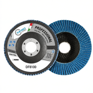 Disque à lamelles professionnel Fervi 125 mm, disque abrasif sans fer pour le ponçage du métal - Product Image 1