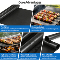 Tapis de barbecue antiadhésif ignifuge approuvé par la FDA, 16" x 13", réutilisable, professionnel, résistant à la chaleur