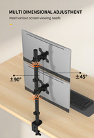 Support multi-écrans universel en acier allié Khcoohoo Kehao, fixation VESA sans perçage, pince pour 2 à 4 écrans (13-27''), inclinaison 45°, rotation 360°