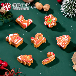 Adornos de resina de jengibre navideños Dp Mini pintados a mano para decoración de árboles - Product Image 4