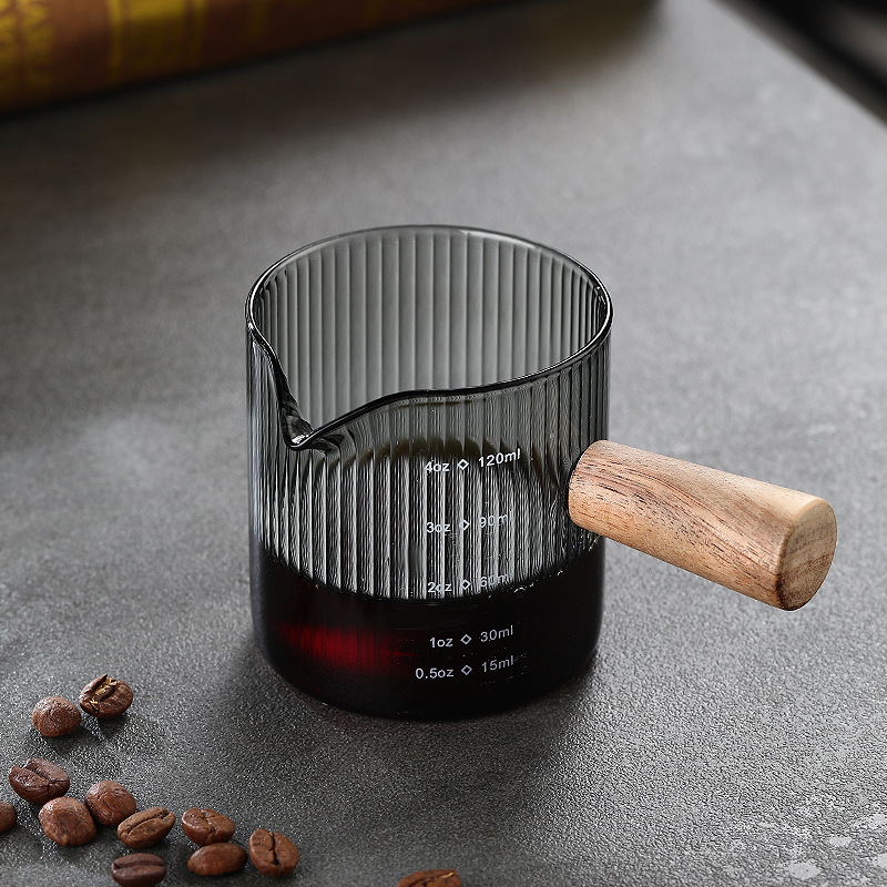 grigio-120ml rotondo verticale a bocca singola in acacia