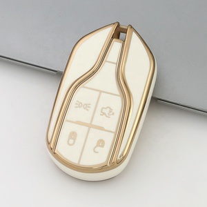 Gold Edge TPU Car Key Case Cover Protector Fob para Maserati 2013-up Quattroporte <span class=keywords><strong>Ghibli</strong></span> 2017-up Levante Class Car Key Holder - Product Image 2