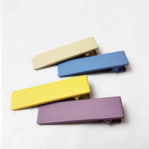 Fermaglio per capelli in gomma stile coreano all'ingrosso, colore caramella, accessori per capelli, fermaglio a becco d'anatra quadrato opaco per donna - Product Image 3