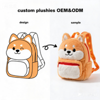 Sac à dos en peluche doux et personnalisé, respectueux de l'environnement, avec des matériaux en PVC et en coton certifiés GRS