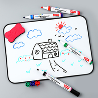 Fournitures scolaires de papeterie, marqueurs pour tableau blanc effaçables à sec et à l'eau, pointe de 2 mm, non toxiques, personnalisés, encre noire, lot de 10 stylos, boîte