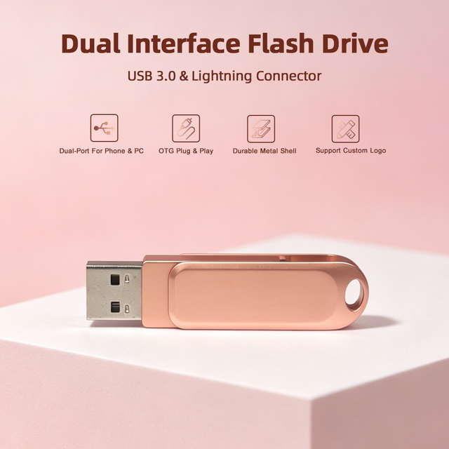 Universal Versatile USB Flash Drive Pen Drive Memory Stick for OTG-Enabled Smartphone, Multi-Purpose Custom-Logo Pendrive