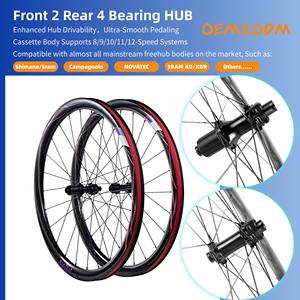 Vente directe de roues 700C Tubeless Tire Gravel Bike Wheel Set de roues de frein à disque 700C Carbon à vendre - Product Image 5