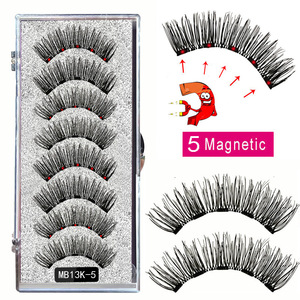 Kit de Pestañas Magnéticas Reutilizables de Pelo Sintético, 2 Pares por Caja, 5 Imanes, Sin Necesidad de Pegamento, Pestañas Magnéticas Naturales, <span class=keywords><strong>Maquillaje</strong></span>, Pestañas Postizas - Product Image 4