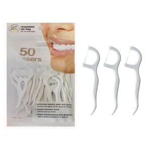 Richsource Mint/Strawberry/Lemon Flavor Dental Floss Picks Tooth Pick 50pcs Bag Packaging Dental Flosser