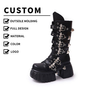 Nouvelles Bottes Mi-Hautes pour Femme, Style Personnalisé, Sexy, Luxe, Talons Hauts 8,5 cm, Gothique, Subculture, Bottes Martin RuiN19 - Product Image 1