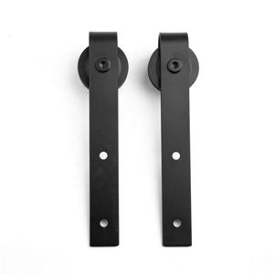 Kit de Herrajes WEKIS para Puerta Corredera de Granero, Acero al Carbono Negro Mate Satinado, Fácil Instalación con Tornillos, Duradero, para Baño y Entrada - Product Image 3