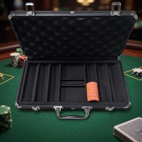 Boîte de rangement pour jetons de poker en aluminium, 300 pièces, avec poignée verrouillable, pour salle de jeux et voyages