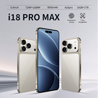 Smartphone Android 15 18 Pro Max >7" 5G/LTE AMOLED Octa Core HD 108MP 16GB/1TB 8000mAh 120Hz Double SIM Anglais