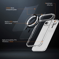 Nouvelle coque transparente de protection en TPU acrylique et métal pour 17 Air 16 15 Pro Max, antichoc, charge magnétique sans fil