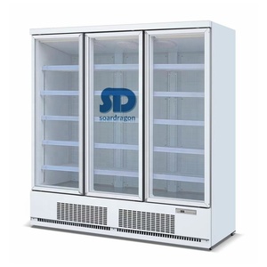 Soarddragon Réfrigérateur en verre de réfrigération verticale à trois portes pour boissons laits légumes affichage - Product Image 5