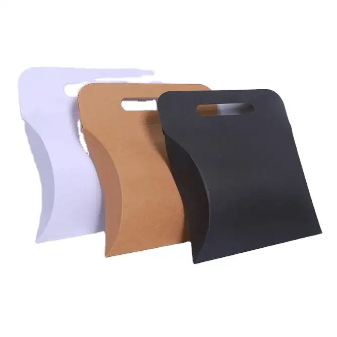 Nero bianco Kraft cuscino di carta regalo scatola di cartone con maniglia Carta Kraft del Regalo del Vestito Cuscino Scatola di carta