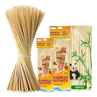 Brochettes en bambou biodégradables personnalisées en gros, 20/30/35 cm, pour barbecue, jetables, écologiques, outils de contact alimentaire de haute qualité