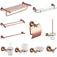 Vente flash - Accessoires de salle de bain en or rose - Ensemble d'accessoires de salle de bain - 12 pièces