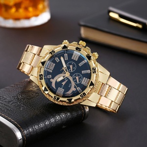 Nuevo Reloj de Pulsera para <span class=keywords><strong>Hombre</strong></span>, Diseño Ejecutivo, Esfera Grande Dorada, Reloj de Lujo con Connotación Explosiva - Product Image 4