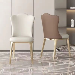 Chaise <span class=keywords><strong>de</strong></span> salle à manger au design moderne, très vendue, avec pieds en métal, dossier haut, assise souple, portable, confortable et durable - Product Image 4