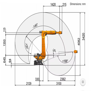 Robot de palettisation et de manutention industriel à six axes ONA, portée de 3100 millimètres et charge utile de 120 kilogrammes - Product Image 1