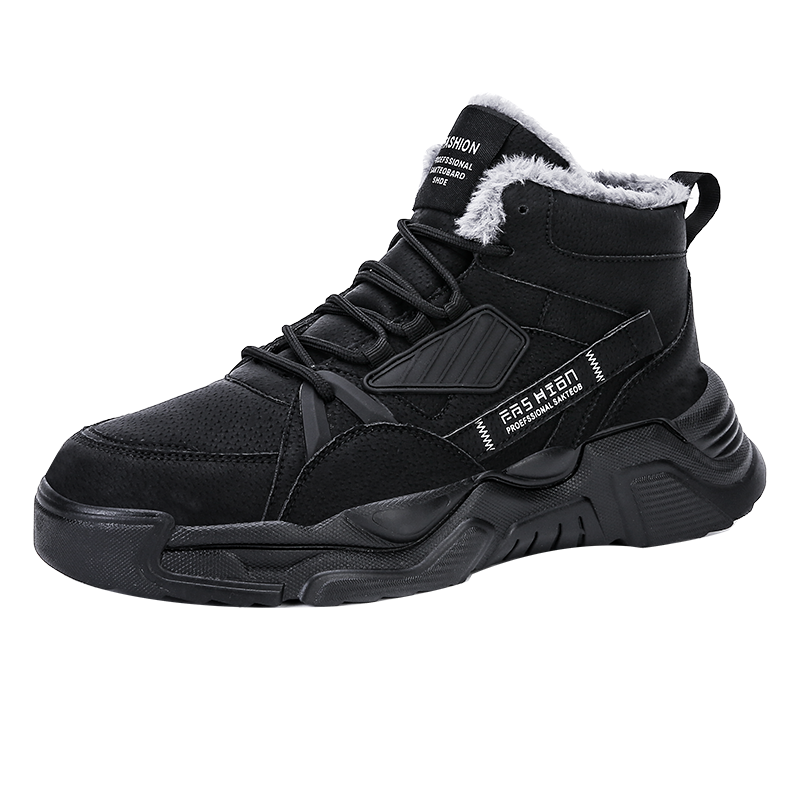 Hot new style men's casual shoes lace-up men's shoes lightweight and comfortable plus velvet warm walking sneakers