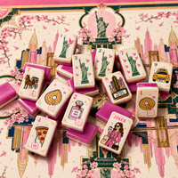 Jeu de Mahjong américain haut de gamme en stock, original, 160 tuiles en acrylique, thème Statue de la Liberté, jeu de société de divertissement premium