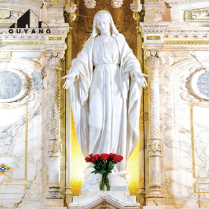 Estatua de la <span class=keywords><strong>Virgen</strong></span> María de Tamaño Real, Escultura de Santa María en Mármol Blanco, Figura Religiosa Católica de la Iglesia - Product Image 1