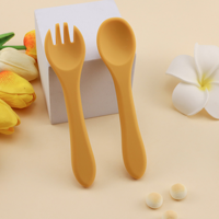 Ensemble de vaisselle en silicone pour bébé : assiette à ventouse, bol, tasse d'apprentissage, cuillère, fourchette, bavoir – Kit d'alimentation et de sevrage pour nourrissons
