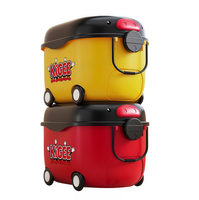 Boîte de rangement moderne pour jouets d'enfants, avec couvercle pour blocs de construction, en PP, étanche, grande capacité, avec roulettes, multifonctionnelle, pour salle de jeux