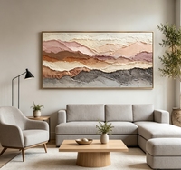 Peinture à l'huile abstraite texturée, paysage de montagne à texture épaisse, peinte à la main, sur toile, pour décoration murale intérieure