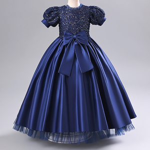 Vestido Formal <span class=keywords><strong>de</strong></span> encaje <span class=keywords><strong>de</strong></span> manga corta para niños con cola larga estilo princesa flor niña esmoquin fiestas <span class=keywords><strong>de</strong></span> cumpleaños traje <span class=keywords><strong>de</strong></span> boda para niños - Product Image 5