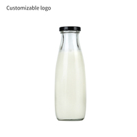 Bocaux à yaourt de 17 oz avec couvercles, bouteilles en verre résistantes à la chaleur, bouteilles personnalisables pour pouding et lait à usage commercial