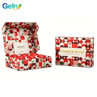 Op maat gemaakte gegolfde premium fruit geschenkdoos met geometrisch patroonprint voor groothandel, bulk, aanpasbaar aanbod