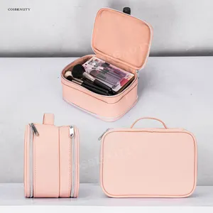 FAMA 직접 공급 업체 2020 여성 탑 선택 핸드백 라이트 핑크 컬러 TPU 메이크업 화장품 가방