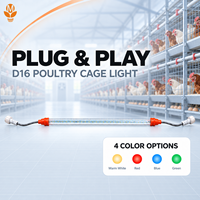 Lampe linéaire pour volailles avec connecteur Plug and Play, 48V, dimmable, longue durée de vie (5000 heures), étanche IP67, pour l'éclairage des cages