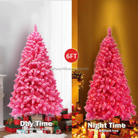 Arbre de Noël artificiel traditionnel de luxe de 1,80 m pré-éclairé en sapin pleine hauteur avec support métallique, Arbol De Navidad
