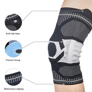 Genouillère de compression sportive en nylon tricoté 3D élastique, nouveau design personnalisé, avec coussinets en silicone - Product Image 6