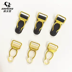 Phụ kiện đồ lót phụ kiện may mặc 12mm mạ vàng kim loại gater hợp kim treo garter Clip