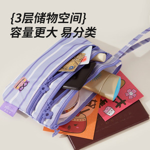 Porta Pasaportes Yisidan con Diseño de Ondas Azules, Estampado de Dibujos Animados, Estuche Portátil para Documentos, para Viajes y Uso Diario - Product Image 3