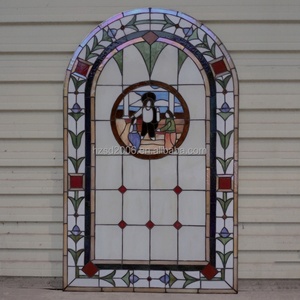 Fourniture d'usine : Panneau de vitrail Tiffany en verre de église, soudé à l'étain, suspendu, double taille, avec éclairage - Product Image 5