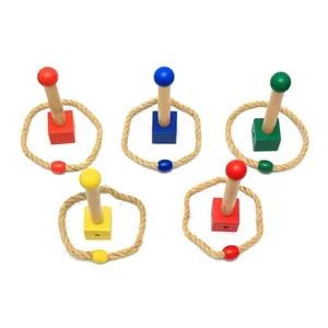 Funny Kids Outdoor Sport Toys Hoop Ring Toss Ring Toss Quoits Garden Wooden Game Pool Toy Outdoor Fun Set