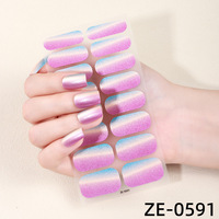Autocollant de manucure auto-adhésif dégradé violet bleu œil de chat poudre d'oignon, imperméable, longue durée, pour DIY, fabrication ODM