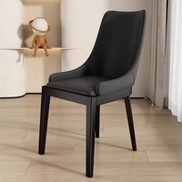 Maison rustique moderne de luxe haut de gamme bon marché et chaises de salle à manger à pied en acier chaise de salle à manger de siège de cuisine en cuir PU de restaurant