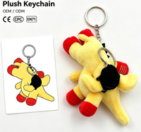 Éléphant jaune en peluche personnalisé avec de grandes oreilles mini éléphant doux porte-clés poupée en peluche porte-clés en gros