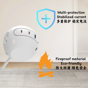 En Oferta: Enchufe Esférico Portátil Multifuncional Estándar Estadounidense con Cable de 1.5m y 3 Tomas de Corriente Alterna y 6 Orificios - Product Image 5