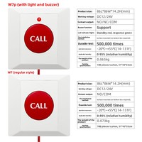 Bouton d'urgence blanc de type 86, bouton de commutation d'appel d'urgence SOS à cordon de traction monté en surface pour les personnes âgées, modèles W7/W8
