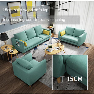 Juego <span class=keywords><strong>de</strong></span> Sofás Modulares Económicos <span class=keywords><strong>de</strong></span> Diseño Moderno con Patas <span class=keywords><strong>de</strong></span> Madera y Funda <span class=keywords><strong>de</strong></span> Tela para Sala <span class=keywords><strong>de</strong></span> Estar 1+2+3 - Product Image 4