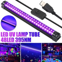 Lámpara UV LED T8 de 10W, Tubo con 48 LED de 395nm, Barra de Luz Negra UV, Luces Fluorescentes Curadas, Luces de Proyección para KTV, Clasificación IP44, Regulable
